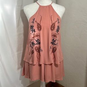 Morris day Saint Rodeo playsuit Pink size S/8 tie up neck, lrg back keyhole